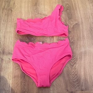 NEVER WORN (without tags)Old Navy Girls Pink Scallop Edge Bikini Set
